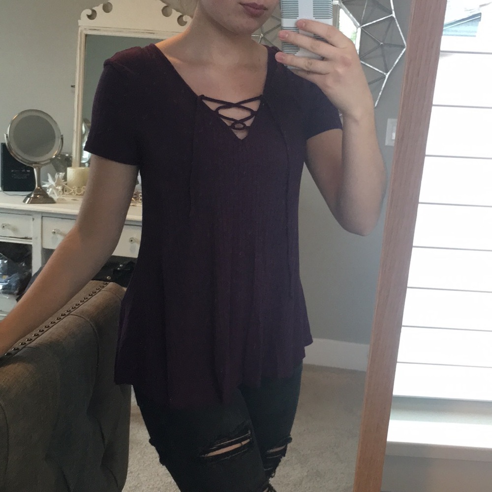 Purple-ish maroon top